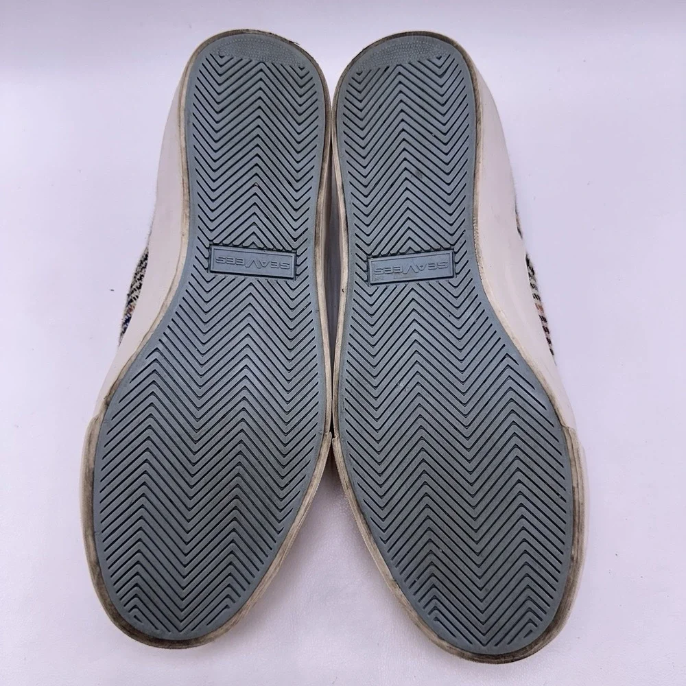 SeaVees Plaid Baja Canvas Slip-On Platform Women US 8.5 Flannel Slip On
